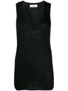 Circus Hotel Lamé Knitted Tank Top - Black
