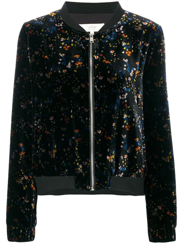 Vanessa Bruno Athé Floral Pattern Bomber Jacket - Black