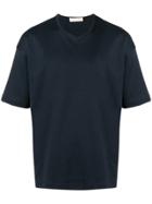 Mackintosh Navy Cotton V-neck T-shirt Gcs-026 - Blue