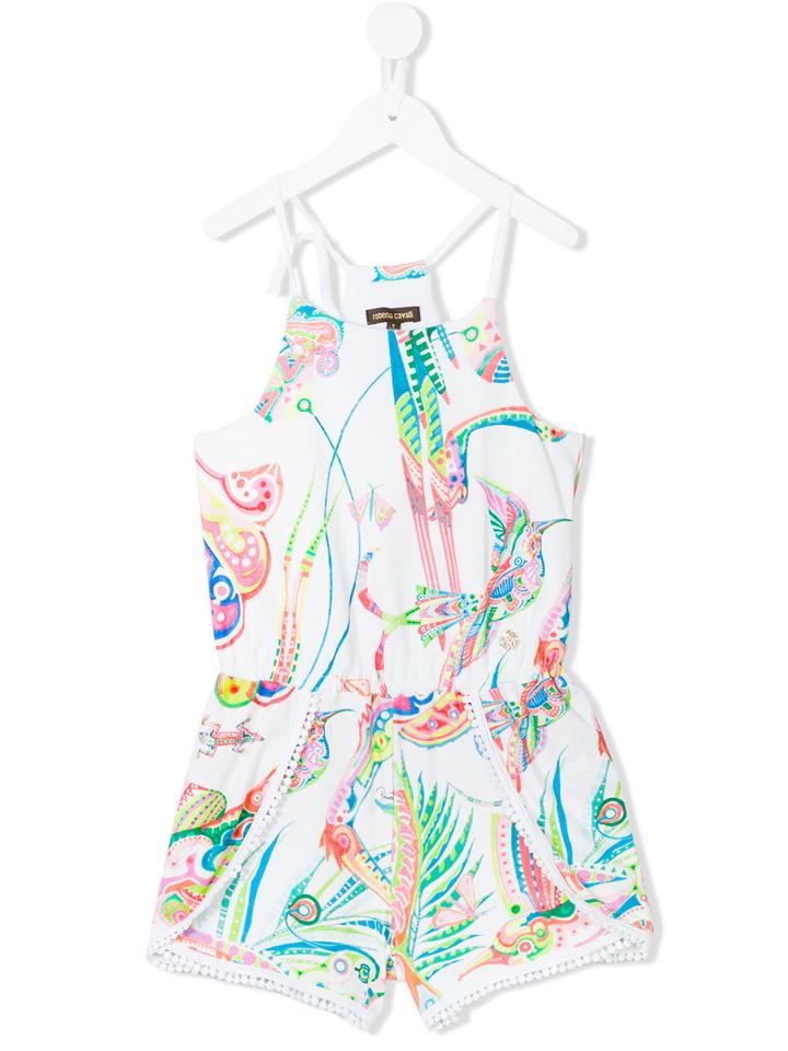 Roberto Cavalli Kids - Printed Playsuit - Kids - Cotton/spandex/elastane - 6 Yrs, White