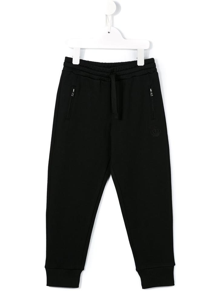 Dolce & Gabbana Kids Classic Track Pants, Boy's, Size: 6 Yrs, Black