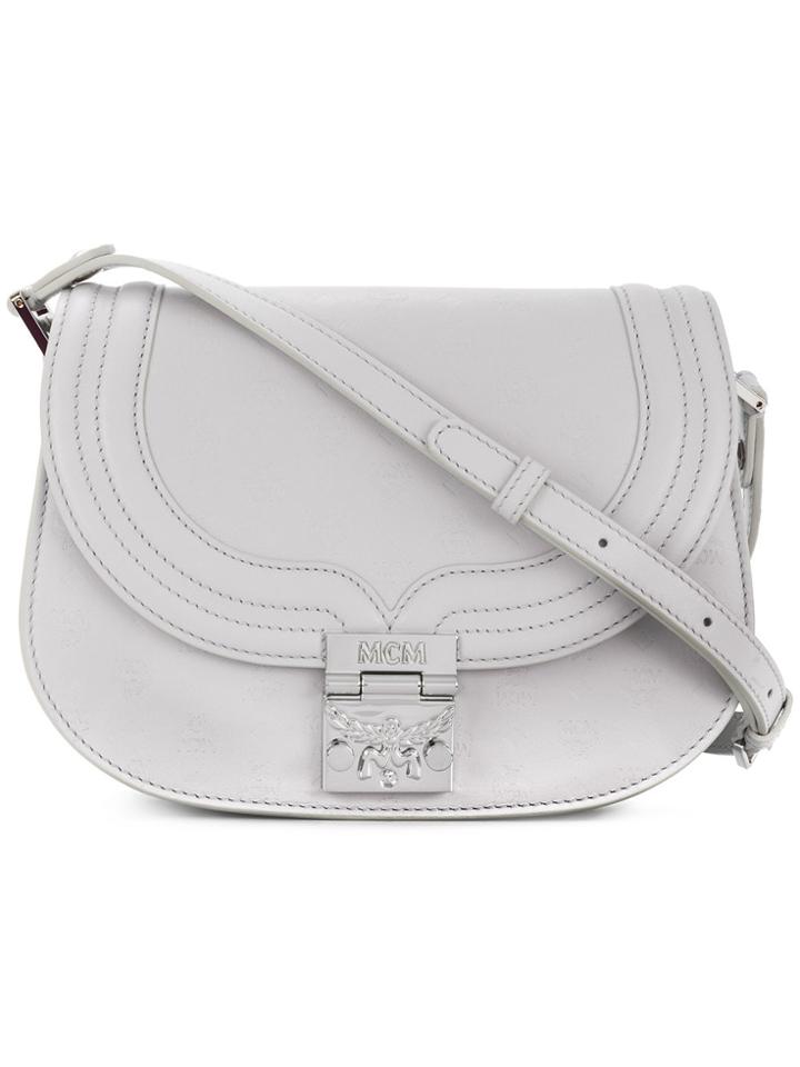 Mcm Trisha Monogram Crossbody Bag - Grey