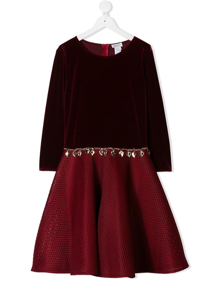 David Charles Kids Teen Shell Belt Dress - Red
