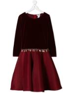 David Charles Kids Teen Shell Belt Dress - Red