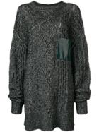 Mm6 Maison Margiela Chunky Knit Oversized Sweater With Pocket Detail -