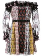 Giamba Printed Off Shoulder Dress - Multicolour
