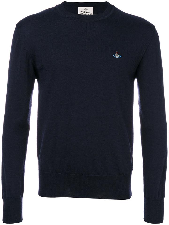Vivienne Westwood - Branded Crew Neck Top - Men - Wool - S, Blue, Wool