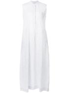 Aspesi Sleeveless Seersucker Maxi Dress - White