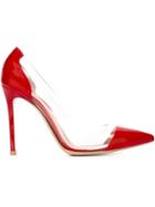 Gianvito Rossi Plexi Pumps, Women's, Size: 35, Red, Leather/patent Leather/plexiglass