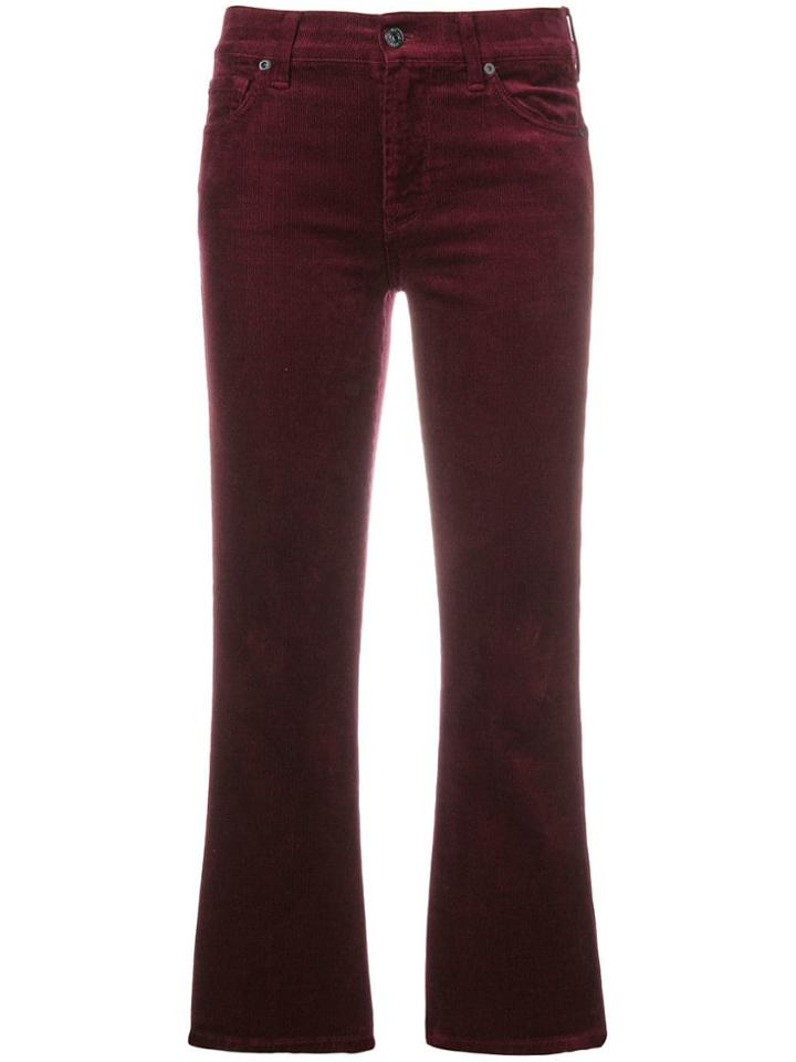 7 For All Mankind Cropped Trousers - Red