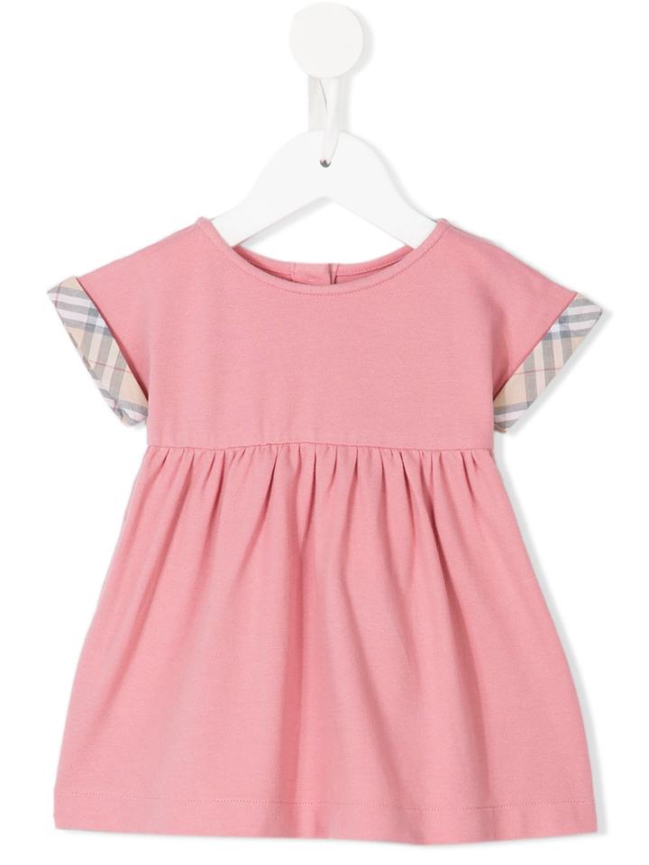 Burberry Kids - Check Sleeve Dress - Kids - Cotton - 3 Mth, Pink/purple