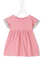 Burberry Kids - Check Sleeve Dress - Kids - Cotton - 3 Mth, Pink/purple
