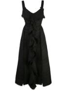 Proenza Schouler S/l Tie Dress-solid Textured Tweed - Black