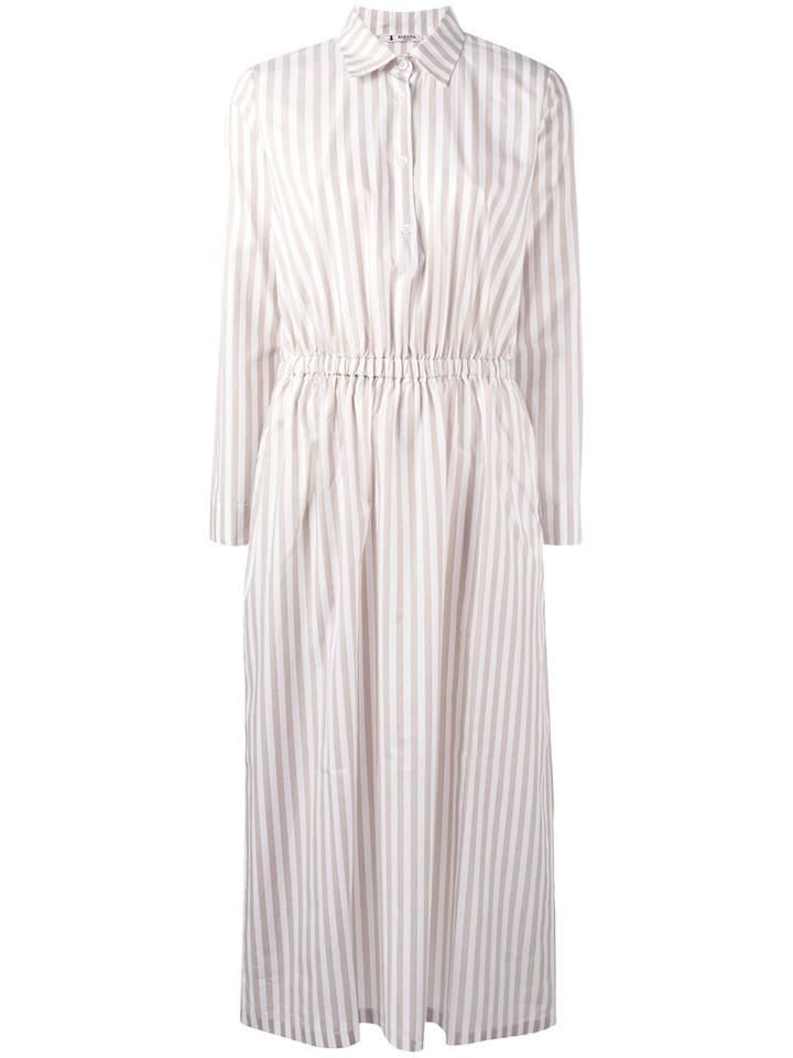 Barena Striped Shirt Dress, Women's, Size: 42, Nude/neutrals, Cotton