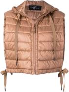 Luisa Cerano Cropped Padded Gilet - Nude & Neutrals