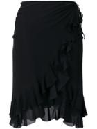 Giorgio Armani Vintage Ruffled Asymmetric Skirt - Black