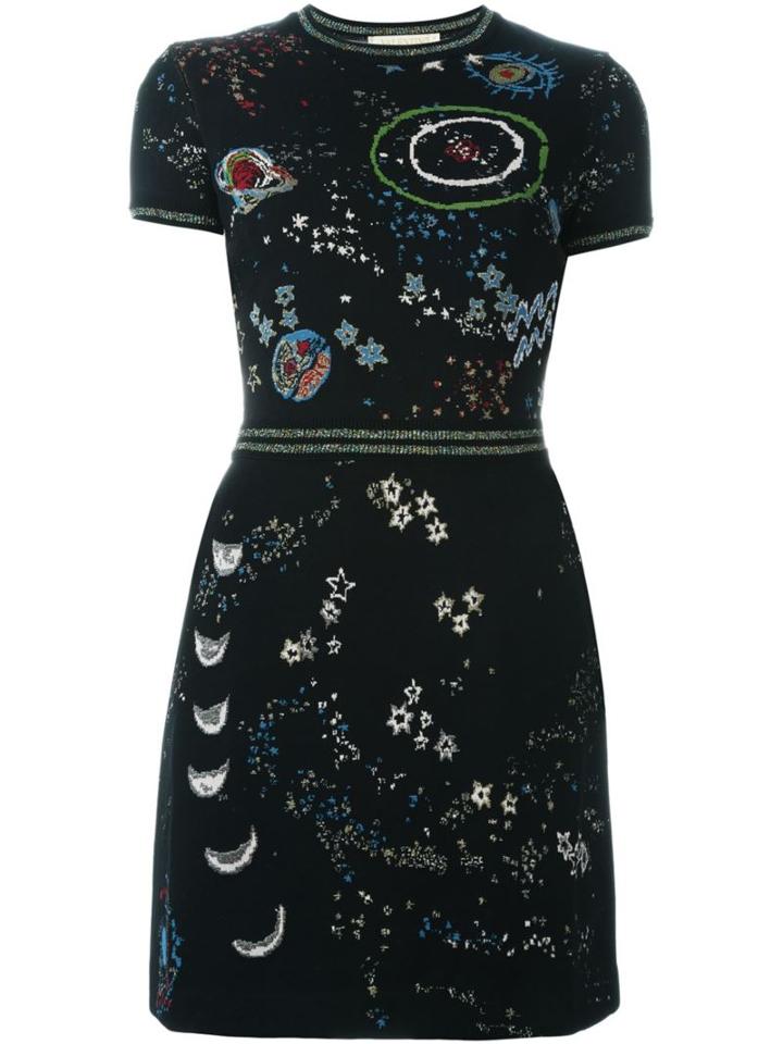Valentino 'astro Couture' Knit Dress, Women's, Size: Xs, Black, Polyester/viscose/metallic Fibre