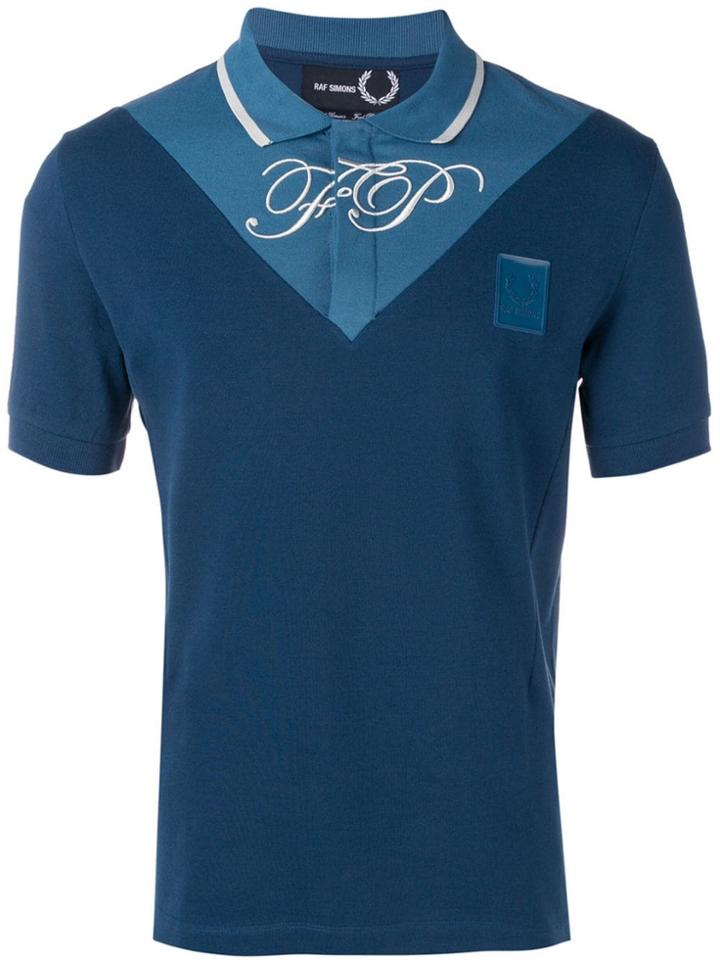 Raf Simons X Fred Perry Two Tone Polo Shirt - Blue