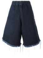Marques Almeida Frayed Denim Shorts, Women's, Size: Xs, Blue, Cotton