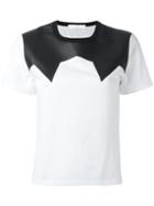 Neil Barrett Leather Effect Panel T-shirt, Women's, Size: Small, White, Cotton/polyurethane