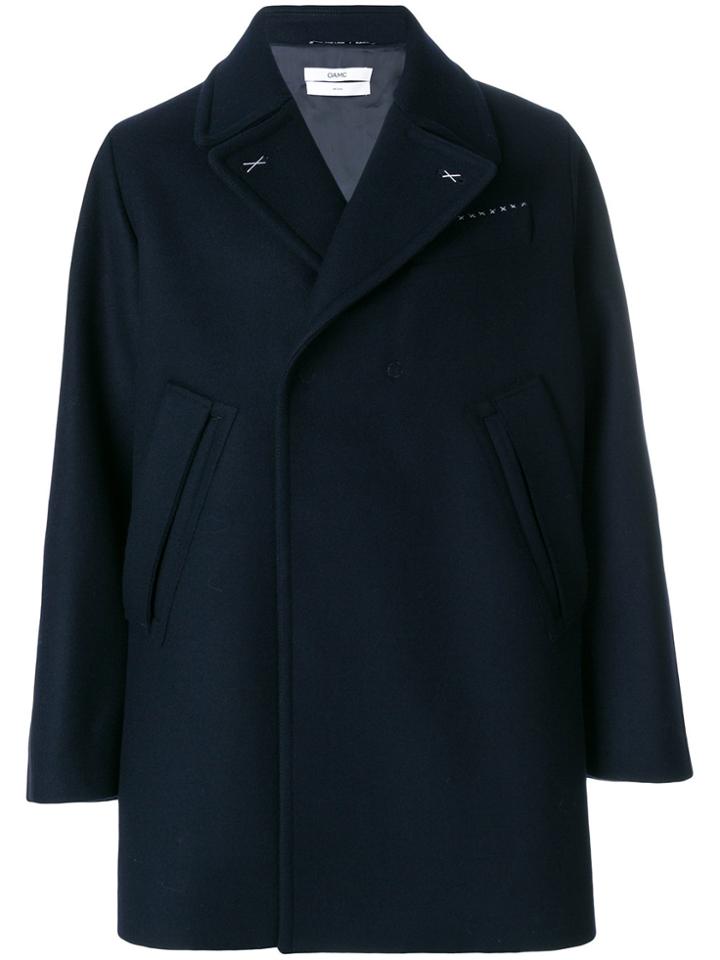 Oamc Concealed Tailored Coat - Blue