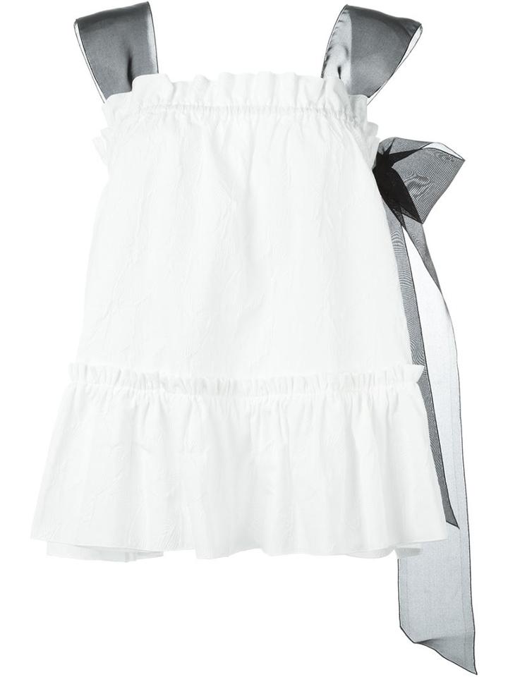 Rochas Contrast Strap Textured Top