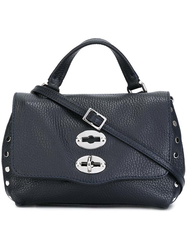 Zanellato Small 'postina' Satchel, Women's, Blue, Calf Leather/metal