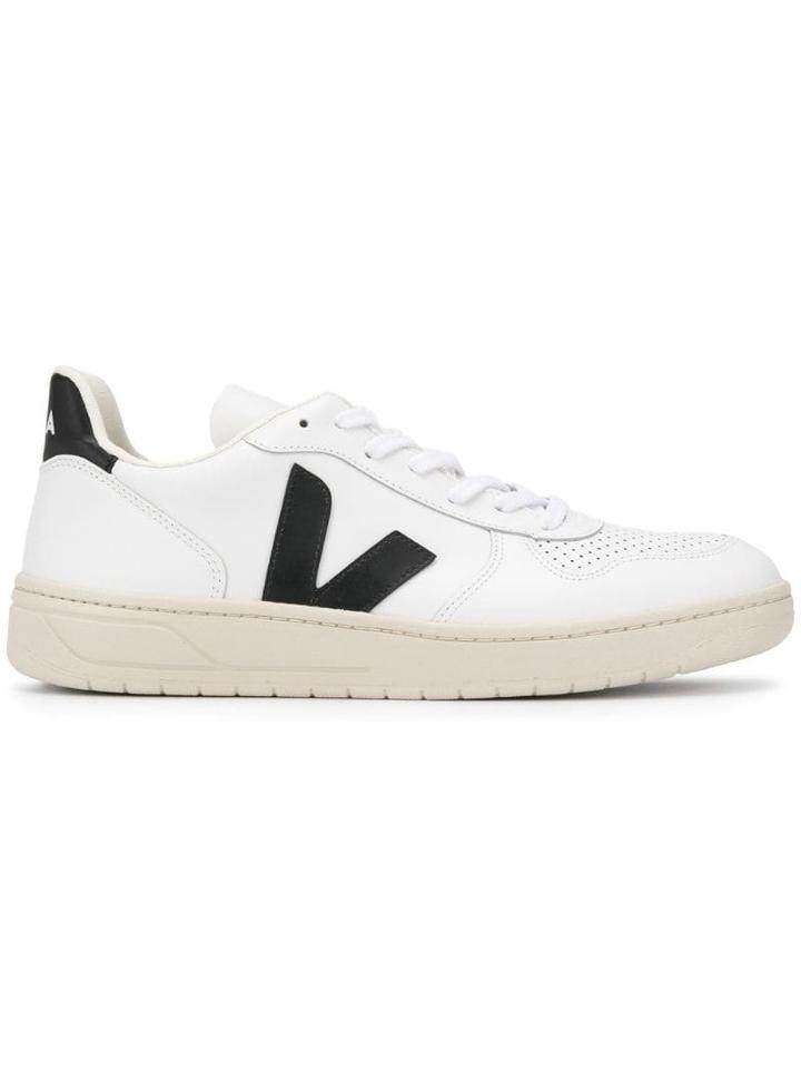 Veja Veja Vx020005 V10 White Black Leather/fur/exotic Skins->leather
