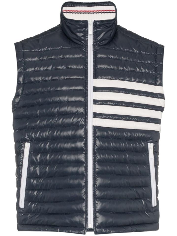 Thom Browne Sleeveless Stripe Gilet Vest - Blue