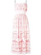 Just Cavalli Sheer Layered Midi Dress, Women's, Size: 42, White, Cotton/polyester/viscose