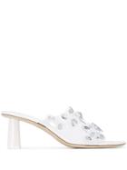 By Far Gorgeous Crystal Embellished Sandals - White