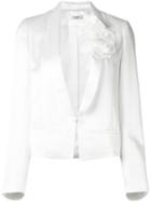 Lanvin - Floral Applique Jacket - Women - Silk/acetate/cupro/glass - 40, White, Silk/acetate/cupro/glass
