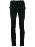 Unravel Project Lace Up Skinny Denim Jeans - Black