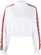 Msgm Logo Stripe Sweatshirt - White