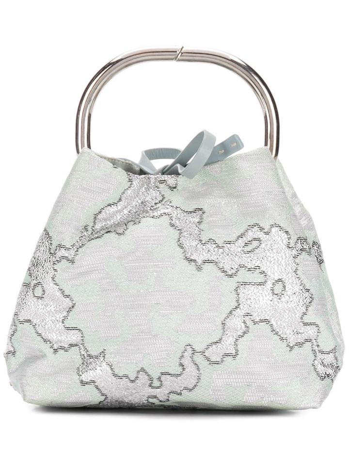 Prada Vintage 2000's Jacquard Tote Bag - Blue