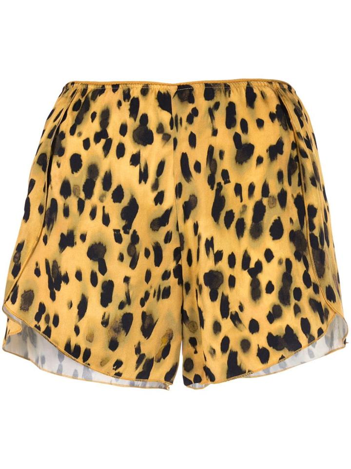 Anine Bing Jade Leopard Print Shorts - Yellow