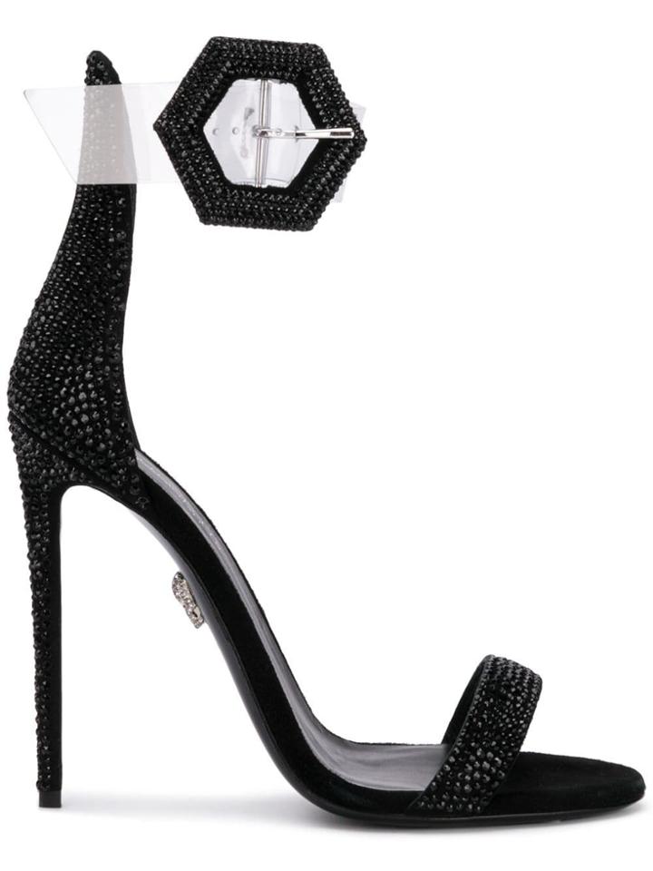 Philipp Plein Sandals High Heels Crystal - Black