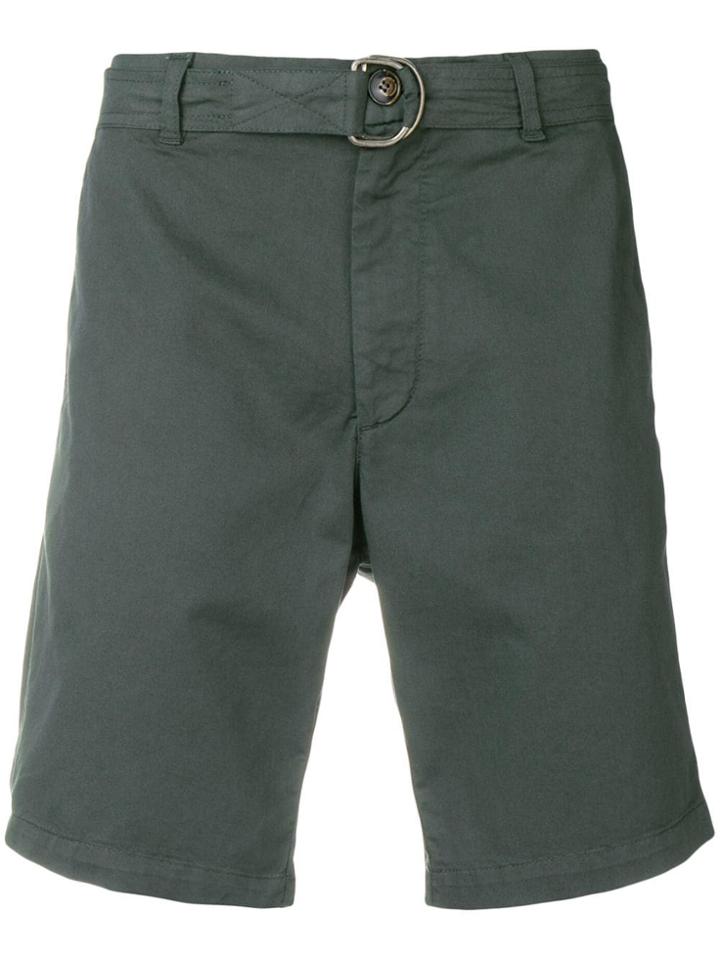 Eleventy D-ring Buckle Belt Shorts - Green