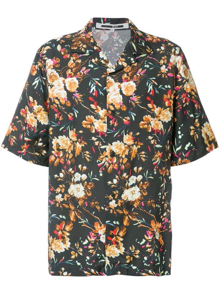 Mcq Alexander Mcqueen Floral Short-sleeved Shirt - Black