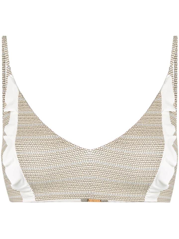 Marysia Brick Print Bikini Top - Neutrals
