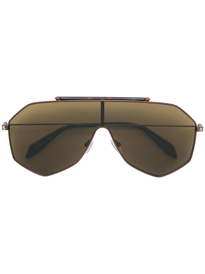 Alexander Mcqueen Eyewear Geometric Oversized Sunglasses - Brown