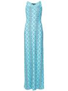 Fisico Patterned Fitted Maxi Dress - Blue