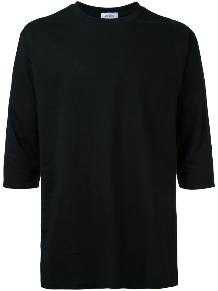 En Route - Three-quarters Sleeve T-shirt - Men - Cotton/polyester - 1, Black, Cotton/polyester