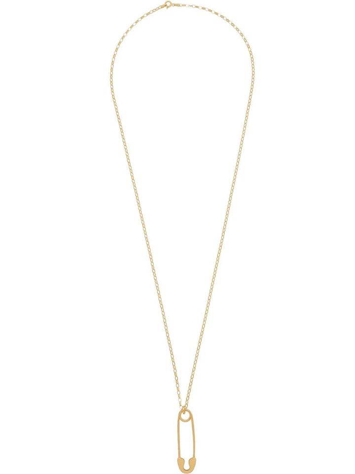 True Rocks Safety Pin Necklace - Gold