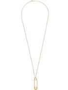 True Rocks Safety Pin Necklace - Gold