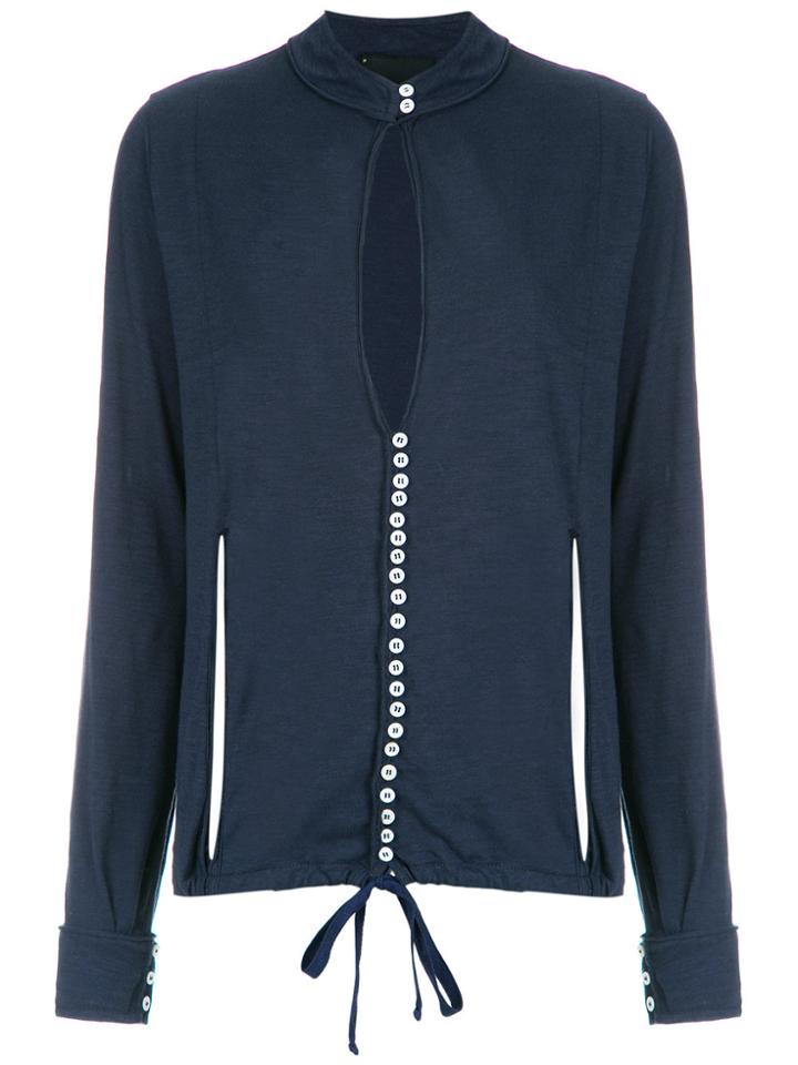 Andrea Bogosian Cut Out Details Shirt - Blue