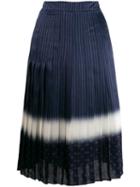 Tory Burch Printed Pleated Skirt - Blue