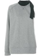 No21 Asymmetric Neck Tie Sweatshirt - Grey