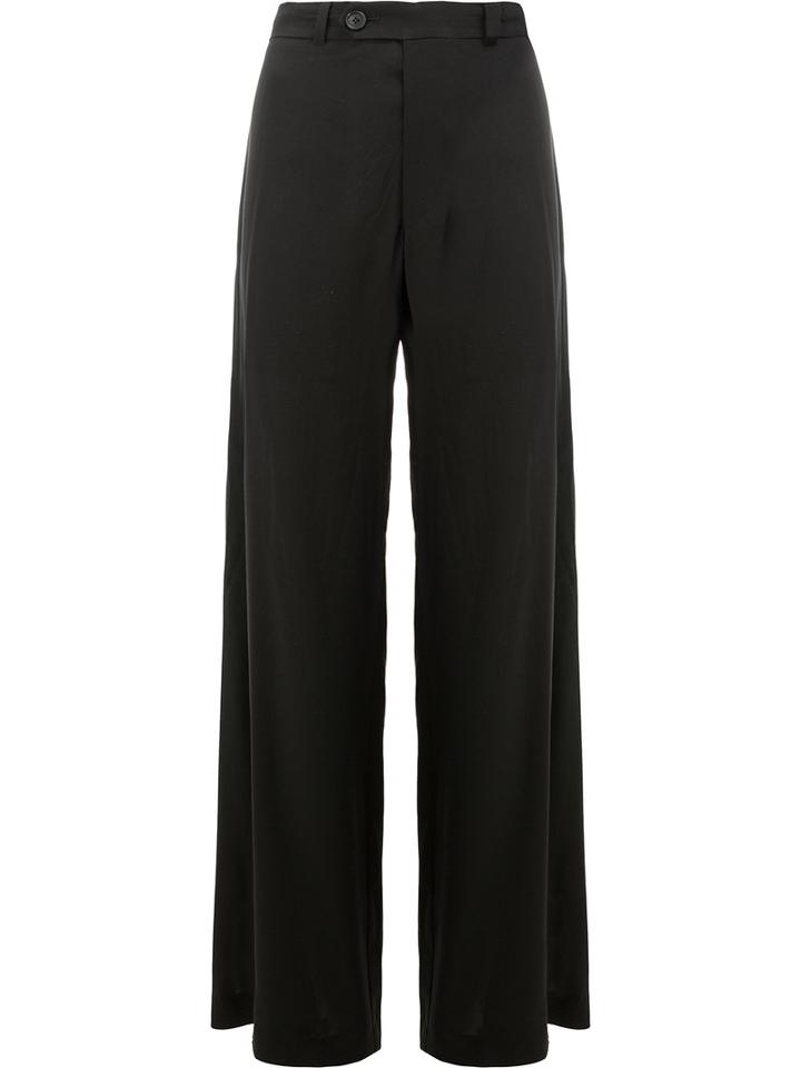 Moohong Flared Drape Stitch Trousers, Women's, Size: 34, Black, Silk/cotton