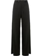 Moohong Flared Drape Stitch Trousers, Women's, Size: 34, Black, Silk/cotton